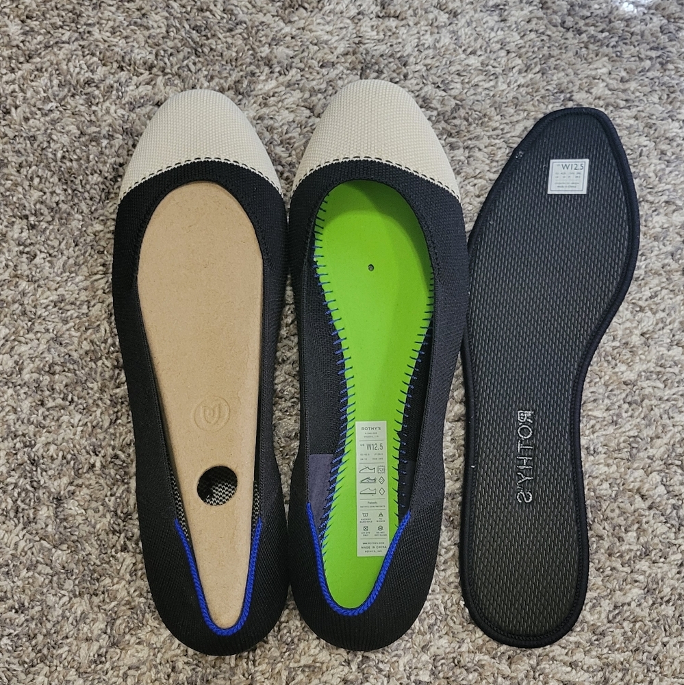 EUC Rothy's Moonlight Captoe Squares